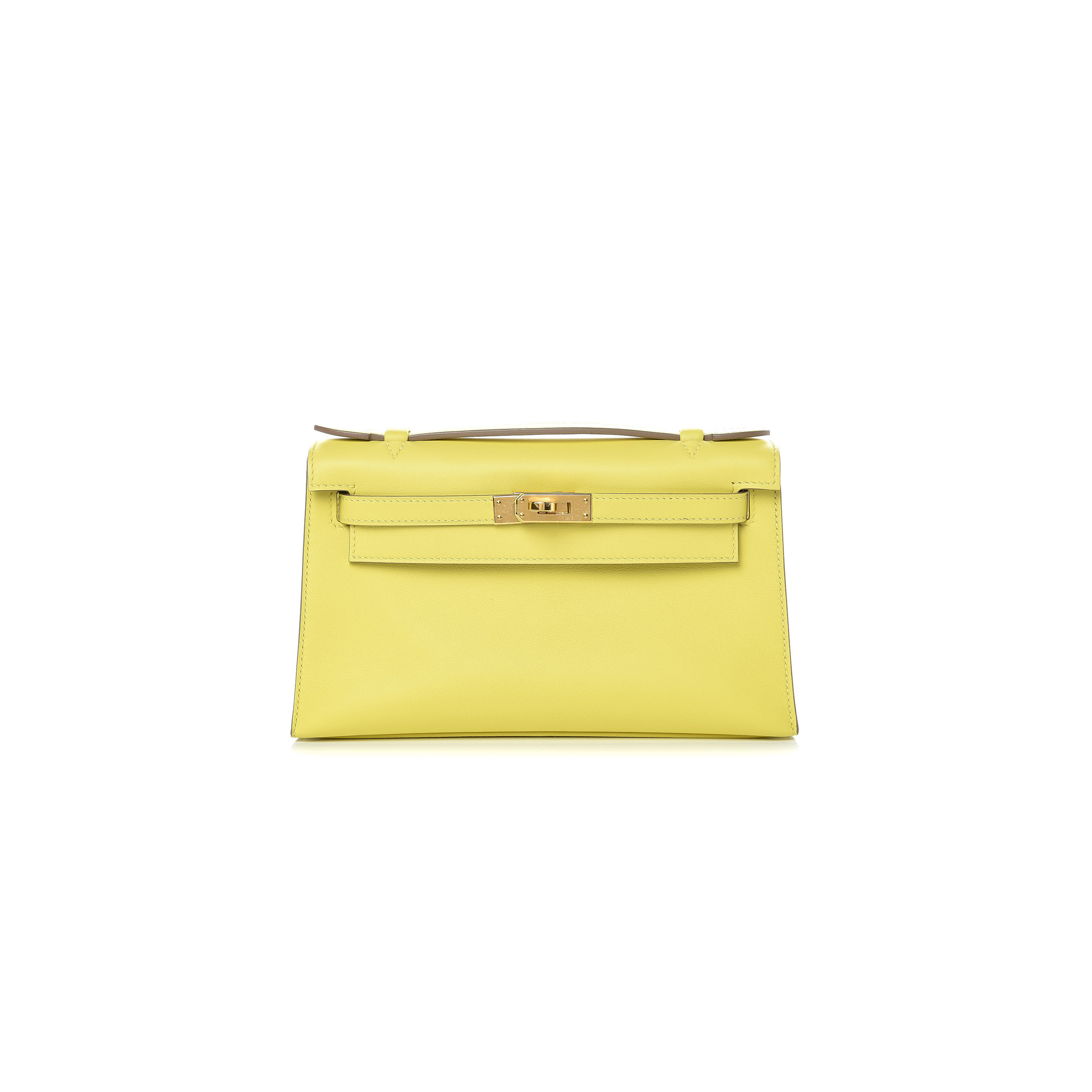 HERMÈS SWIFT KELLY POCHETTE CLUTCH YELLOW (22*14*7cm) 